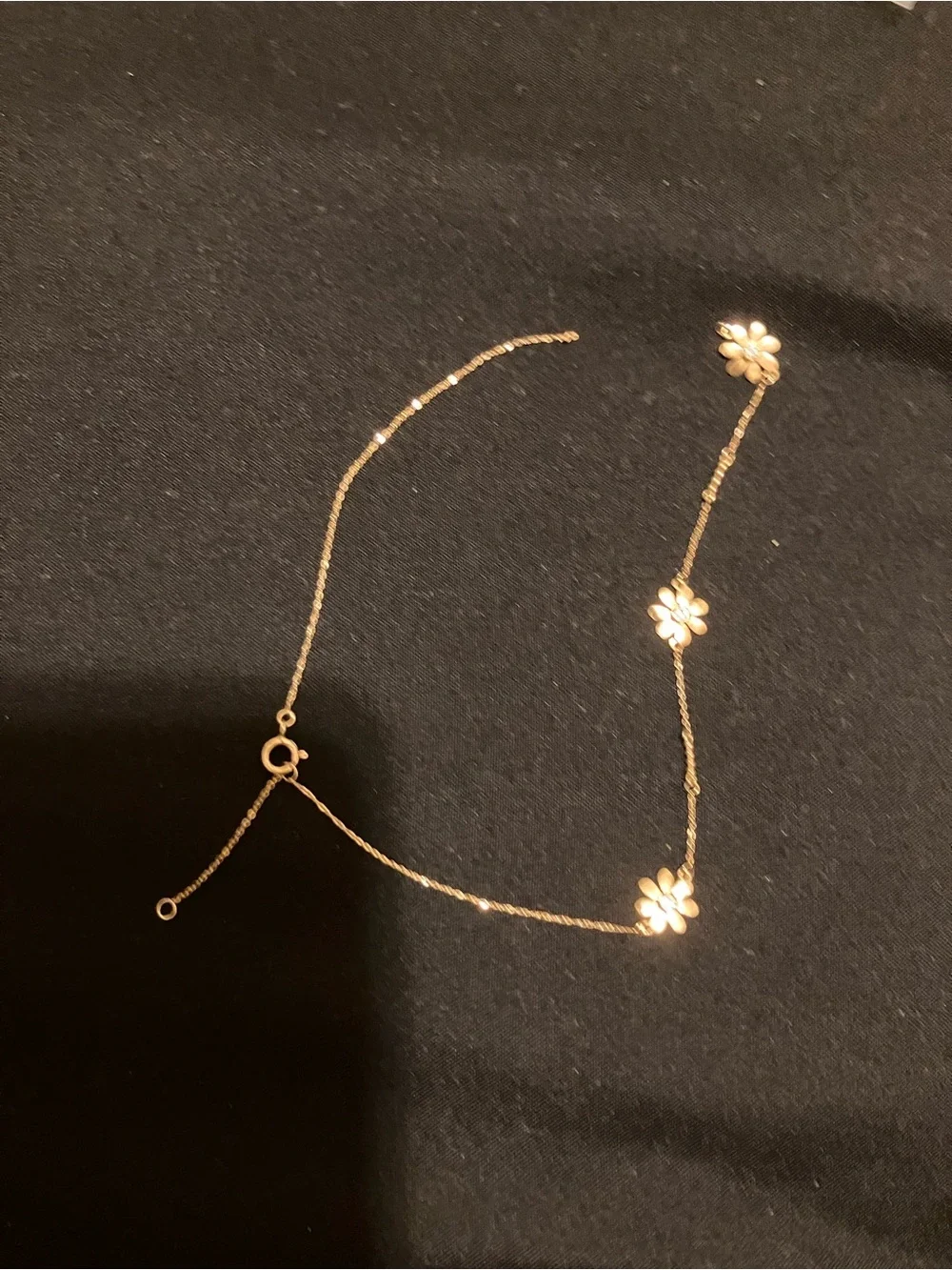 10K Gold Flower Anklet